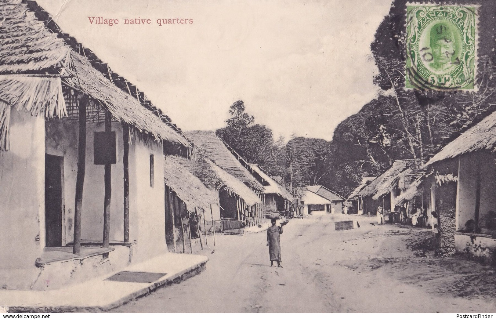 Village Native Quarters Zanzibar Africa Old Postcard - Unclassified