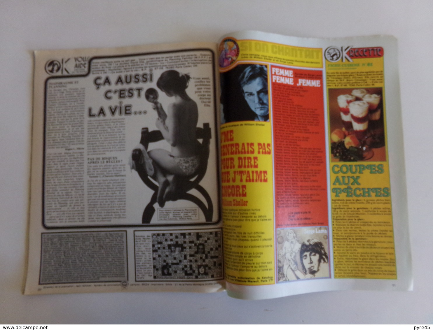 Revue " Ok age tendre " n° 132, 1978, Thierry Le Luron, Sophia Loren, Jairo ...