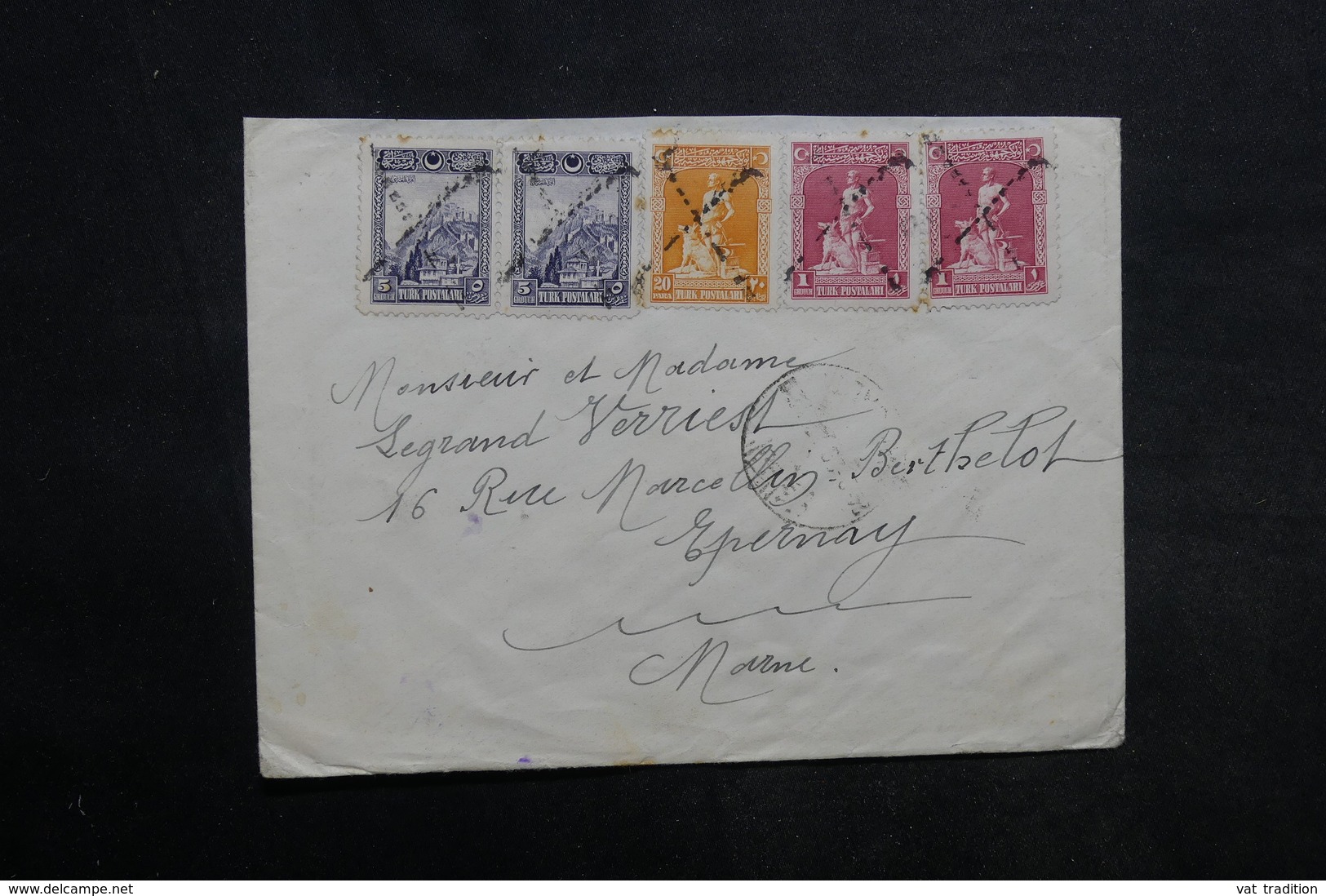 TURQUIE - Enveloppe Pour La France En 1929 , Affranchissement Plaisant , Annulation En Croix - L 34037 - Storia Postale