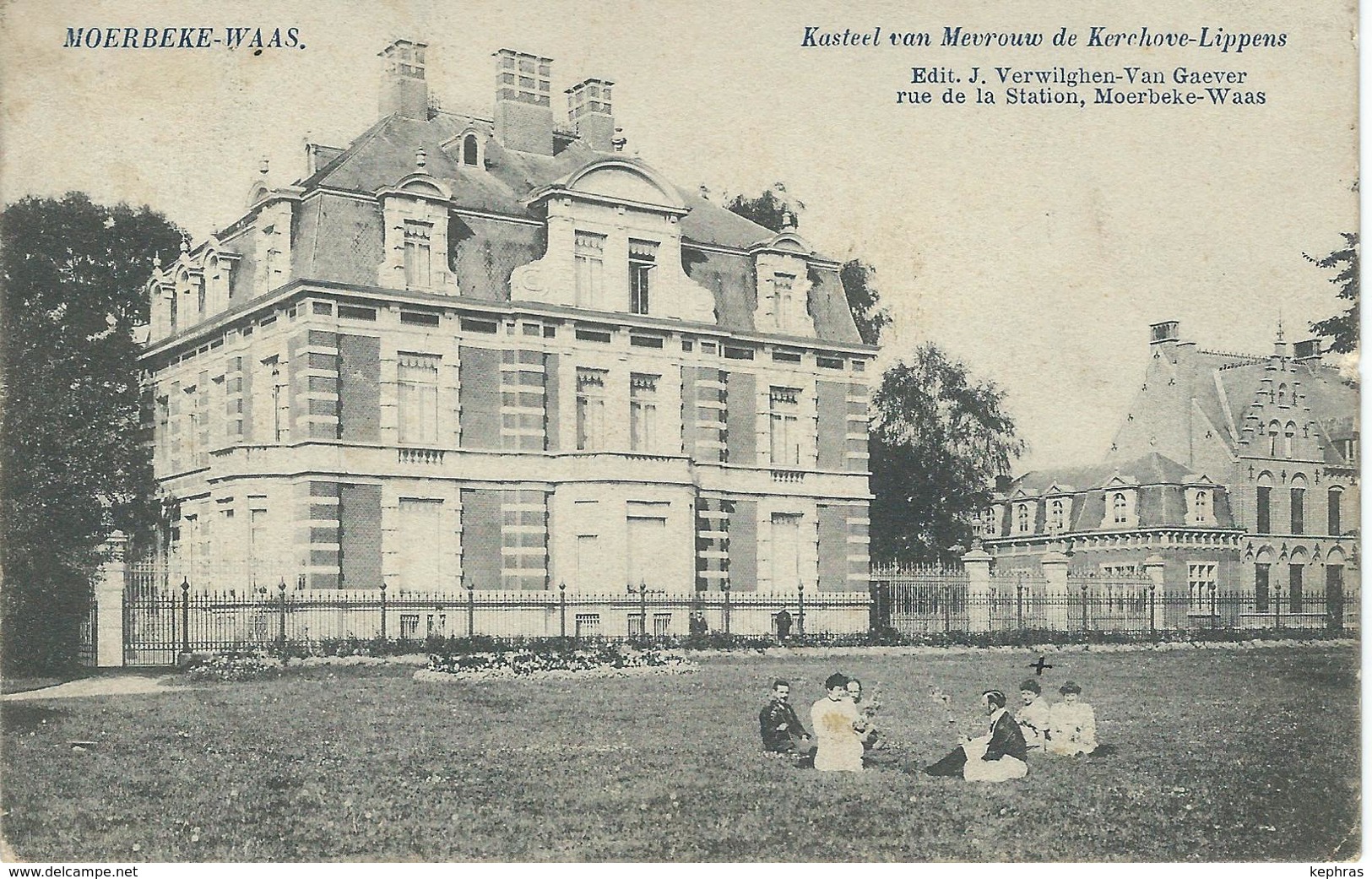 MOERBEKE-WAAS : Kasteel Van Mevrouw De Kerchove-Lippens - Cachet De La Poste 1906 - Moerbeke-Waas