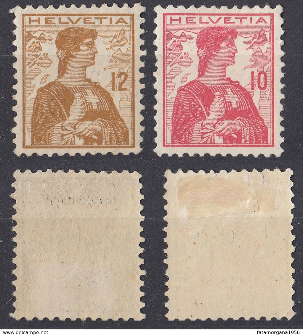 HELVETIA - SUISSE - SVIZZERA - 1909 -  Lotto Di 2 Valori Nuovi MH: Yvert 131 E 132. - Nuovi
