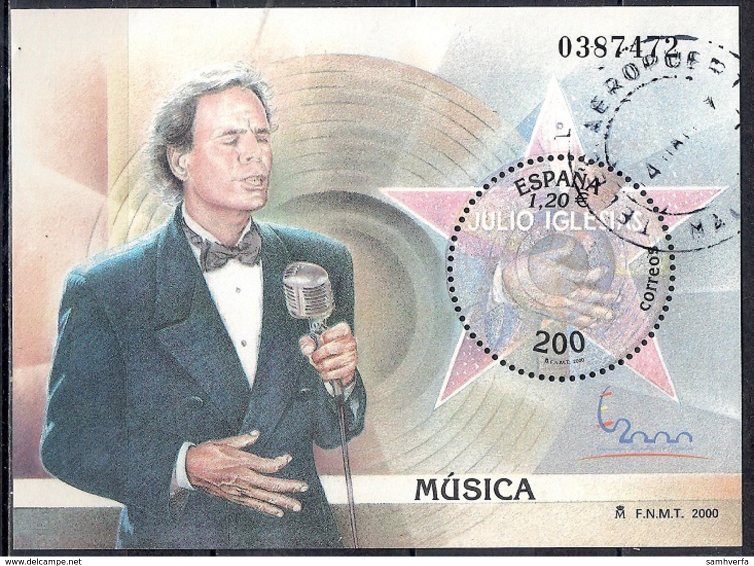 Spain 2000 - International Philatelic Exhibition ESPANA 2000, Madrid - Julio Iglesias - Usados