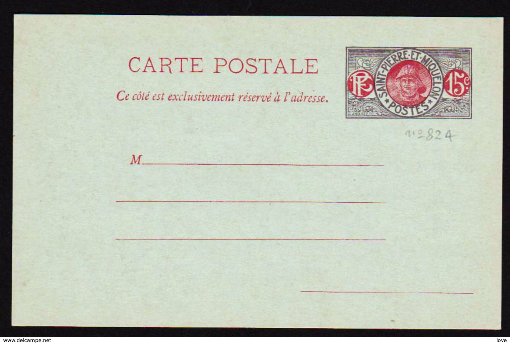 St. PIERRE Et MIQUELON: Entier Postal Neuf, Carte Postale Timbre N° 82 Représentant Un Pêcheur, SUPERBE - Covers & Documents
