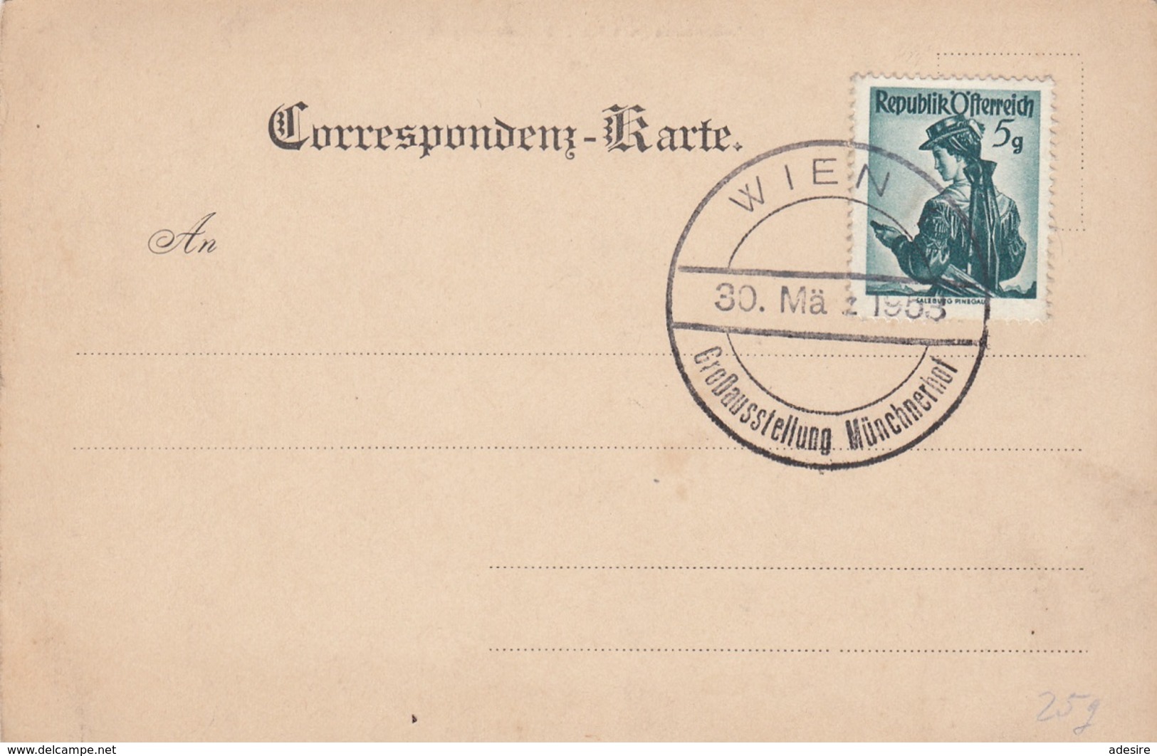 Österreich 1953 - 5 Gro Trachten + Sonderstempel GROSSAUSSTELLUNG MÜNCHNERHOF Auf Künstlerkarte BENEIDET (v.U.Eberle)... - Briefe U. Dokumente