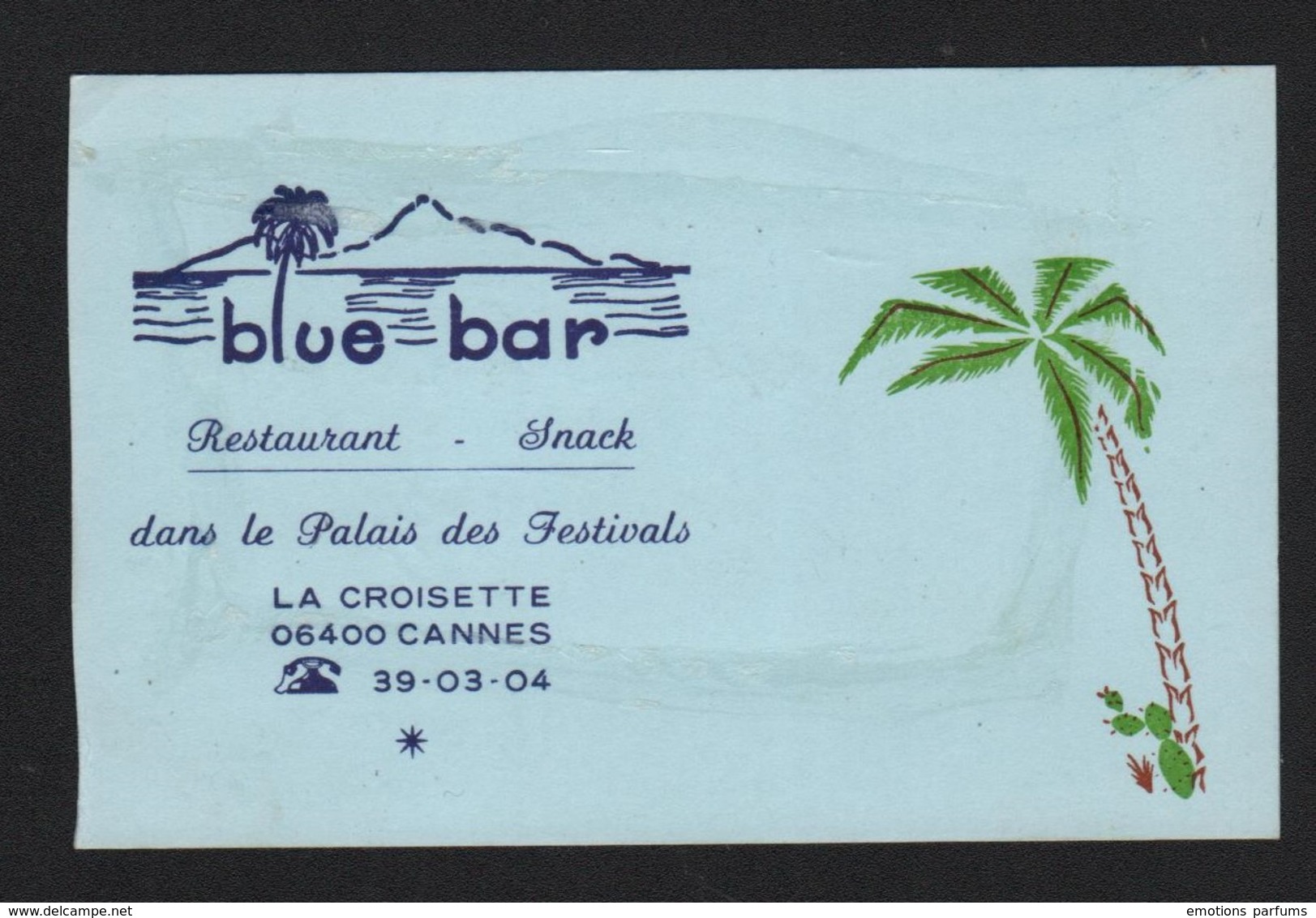 Autographe Original Dédicace Brigitte Fossey Sur Carte De Visite Ancien Restaurant Le Blue Bar Sylvio  Festivals Cannes - Other & Unclassified