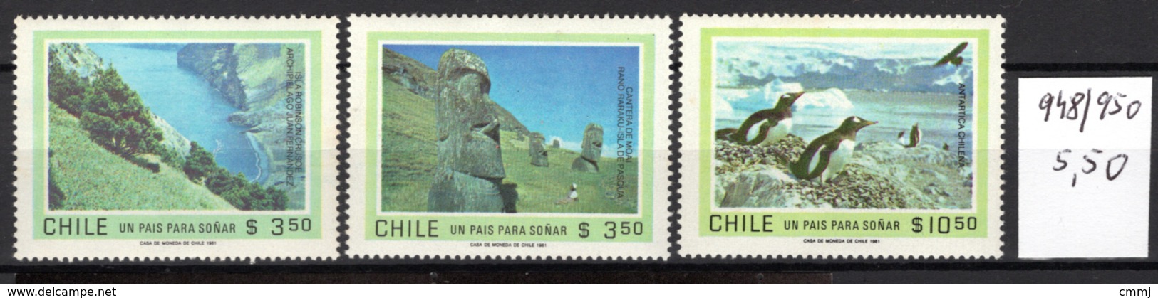 1981 -  CILE -  Mi. Nr.  948/950 - NH - (AS2302.2) - Cile