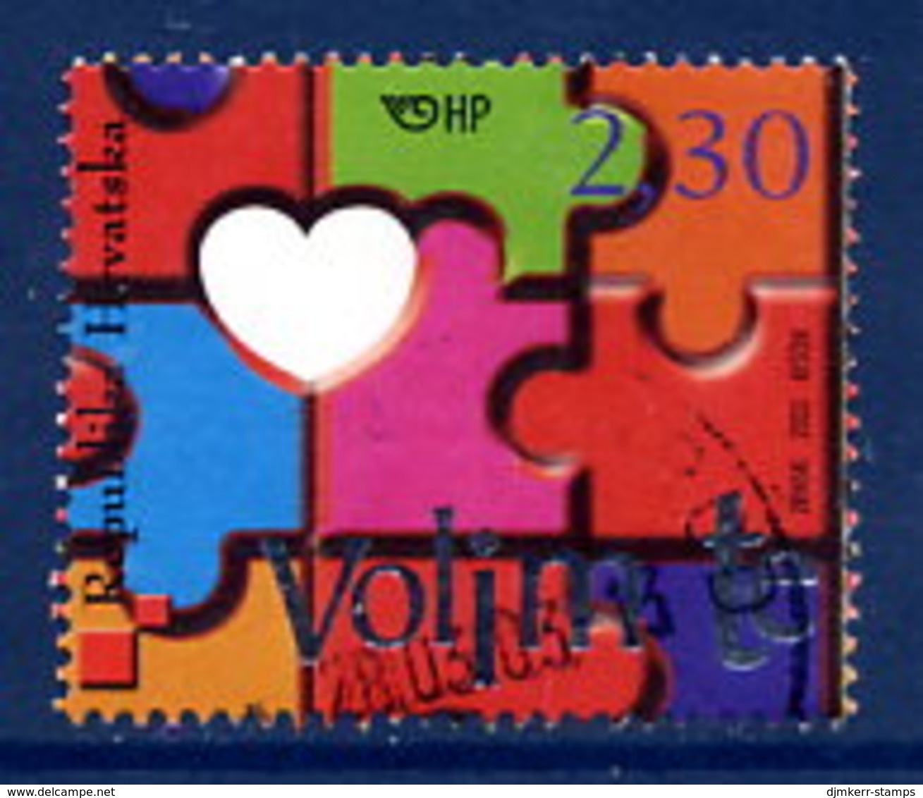 CROATIA 2003 Valentines Greetings Used.  Michel 635 - Croatia