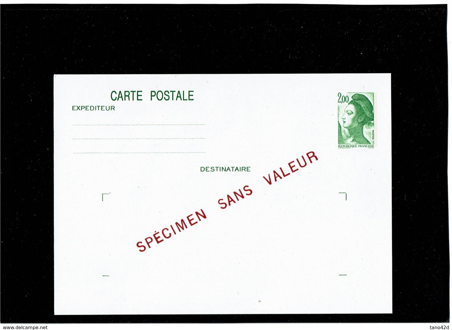 FAL11- CP LIBERTE DE GANDON 2f "SPECIMEN SANS VALEUR" - Specimen