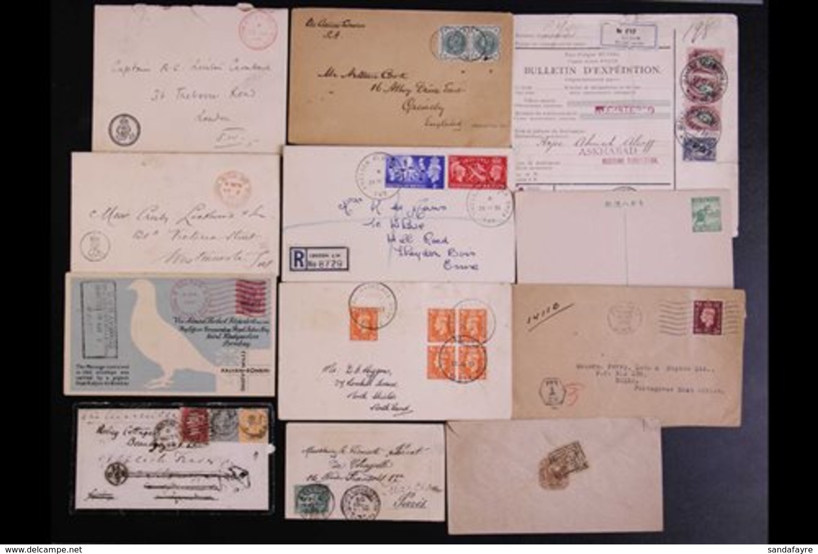 WORLD COVERS AND CARDS RANGE TO 1951 Interesting Accumulation Including 1902 OAS Cover From Kroonstad To England Franked - Otros & Sin Clasificación