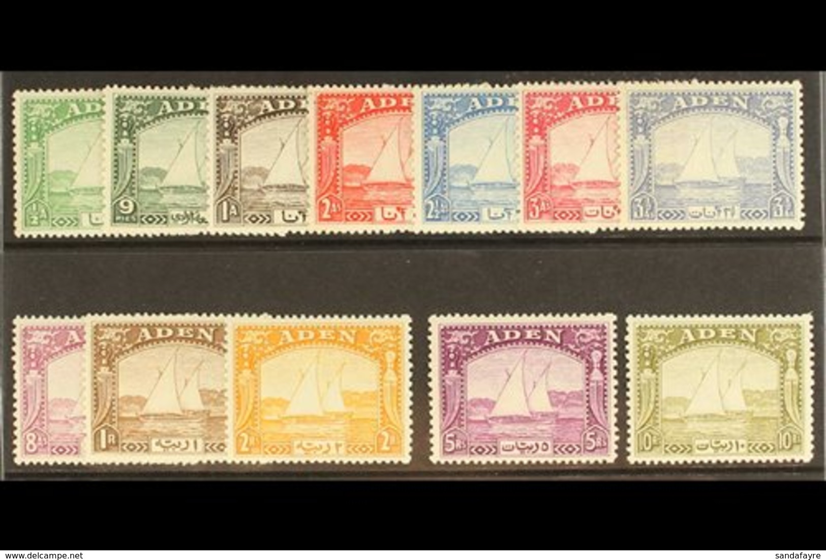 1937 Dhow Set Complete, SG 1/12, Extremely Fine Mint, Well Centered Set. (12 Stamps) For More Images, Please Visit Http: - Aden (1854-1963)