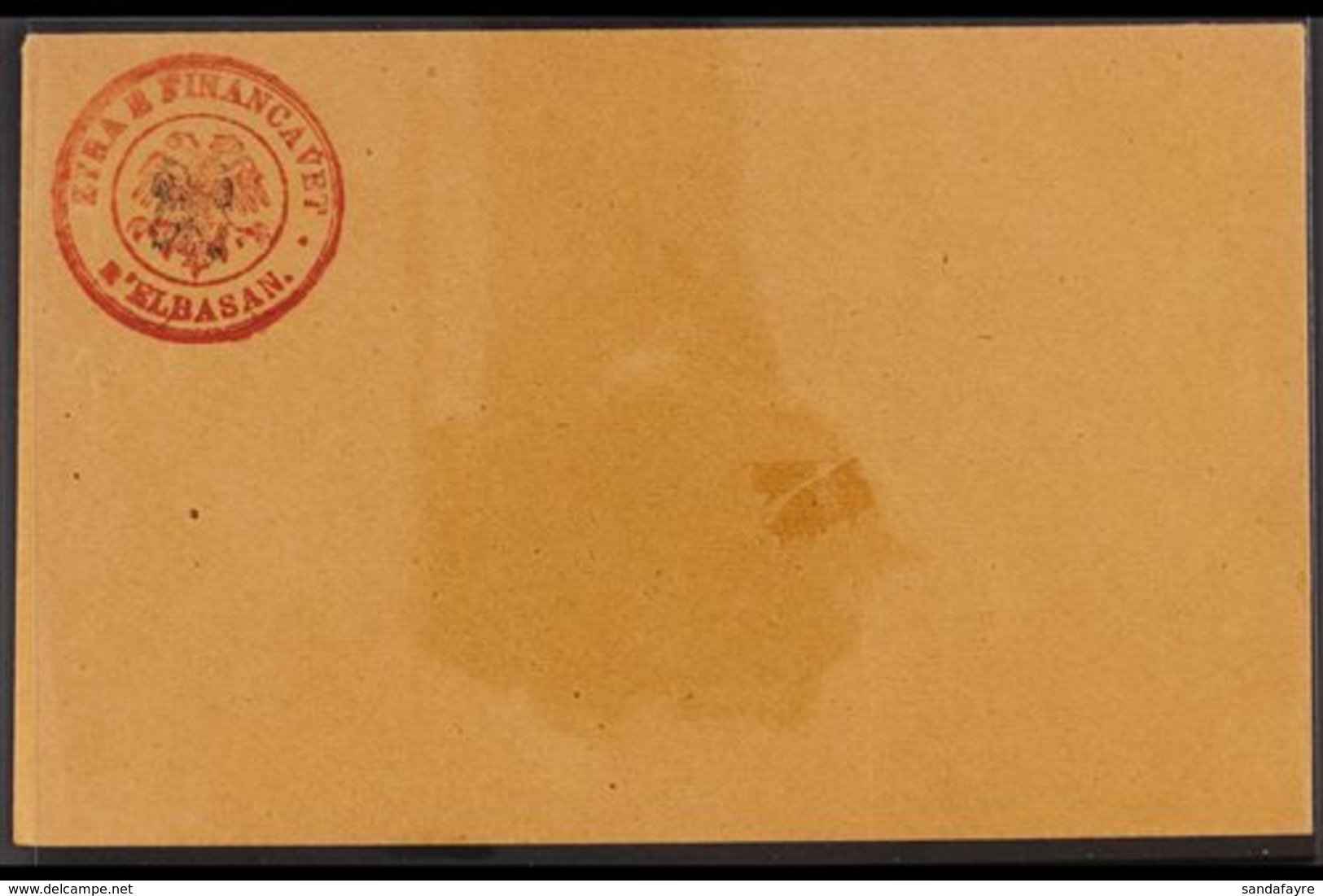 1919 DURRES GOVERNMENT POST. 1919 (1 Gr) Postal Stationery Envelope, Michel U1, Very Fine Unused With Small Mark On Fron - Albanie