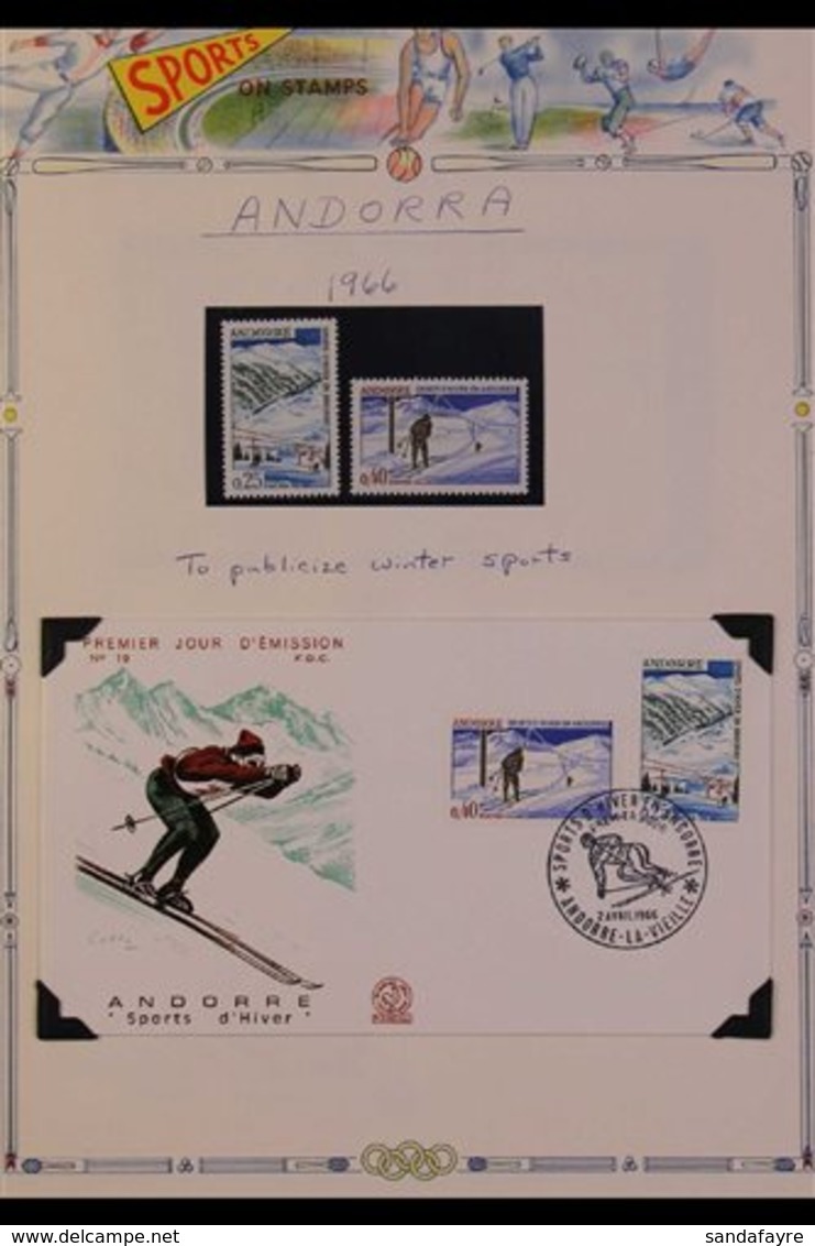 SPORT TOPICAL COLLECTION 1966-1999 Very Fine Collection Of Never Hinged Mint Stamps Plus First Day Covers Featuring SPOR - Other & Unclassified