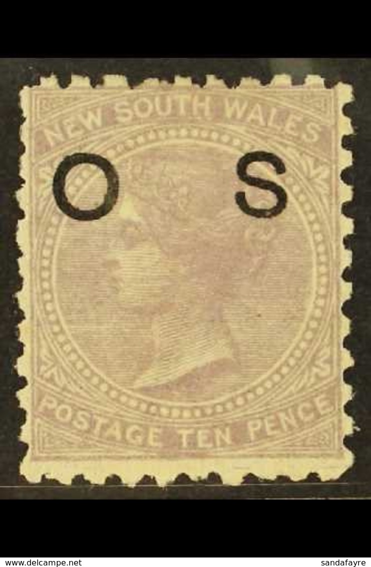 NEW SOUTH WALES OFFICIAL 1880 10d Lilac Perf 10 With "O S" OVERPRINT DOUBLE ONE ALBINO Variety, SG O18a, Mint, Fresh & V - Andere & Zonder Classificatie