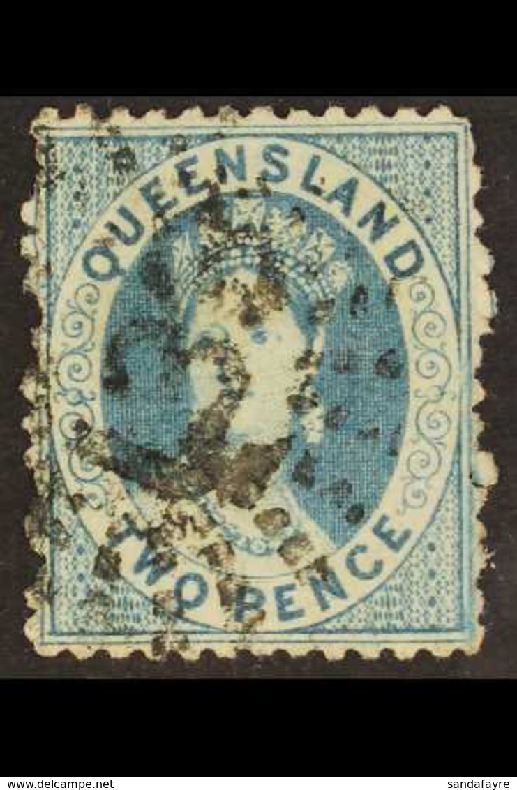 QUEENSLAND 1868-78 2d Deep Blue, Perf.12½x13, Wmk SG Type W5, SG 115, Used, Tiny Tear, Cat.£600. For More Images, Please - Andere & Zonder Classificatie