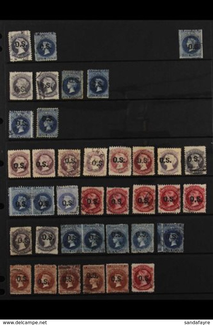 SOUTH AUSTRALIA:  OFFICIALS 1874-1901 COLLECTION A Lovely Used Range With 1874-77 Large Star Incl. IMPERF 6d With Three  - Other & Unclassified