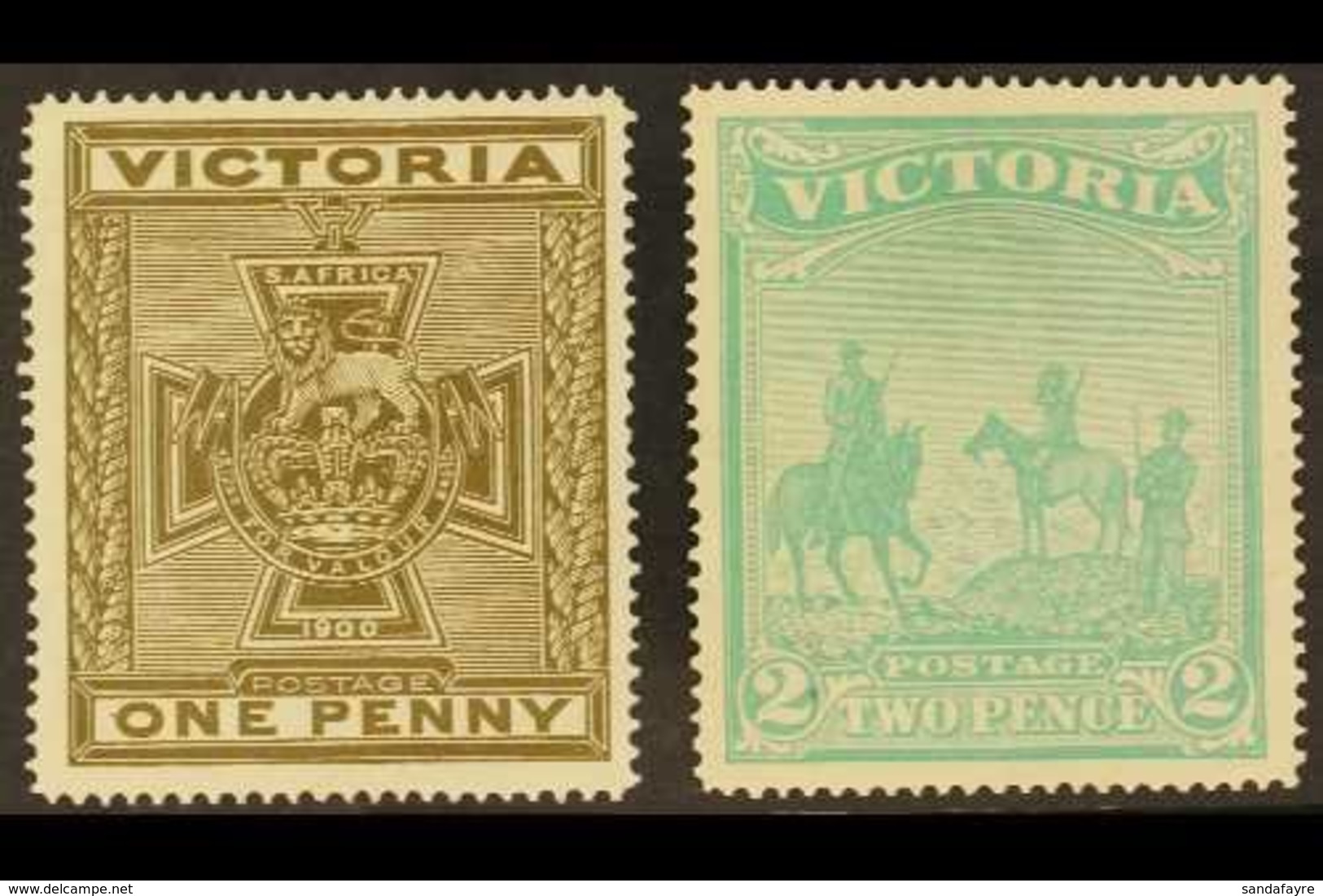 VICTORIA 1900 Patriotic Fund Pair, SG 374/375, Fine Mint. (2 Stamps) For More Images, Please Visit Http://www.sandafayre - Andere & Zonder Classificatie