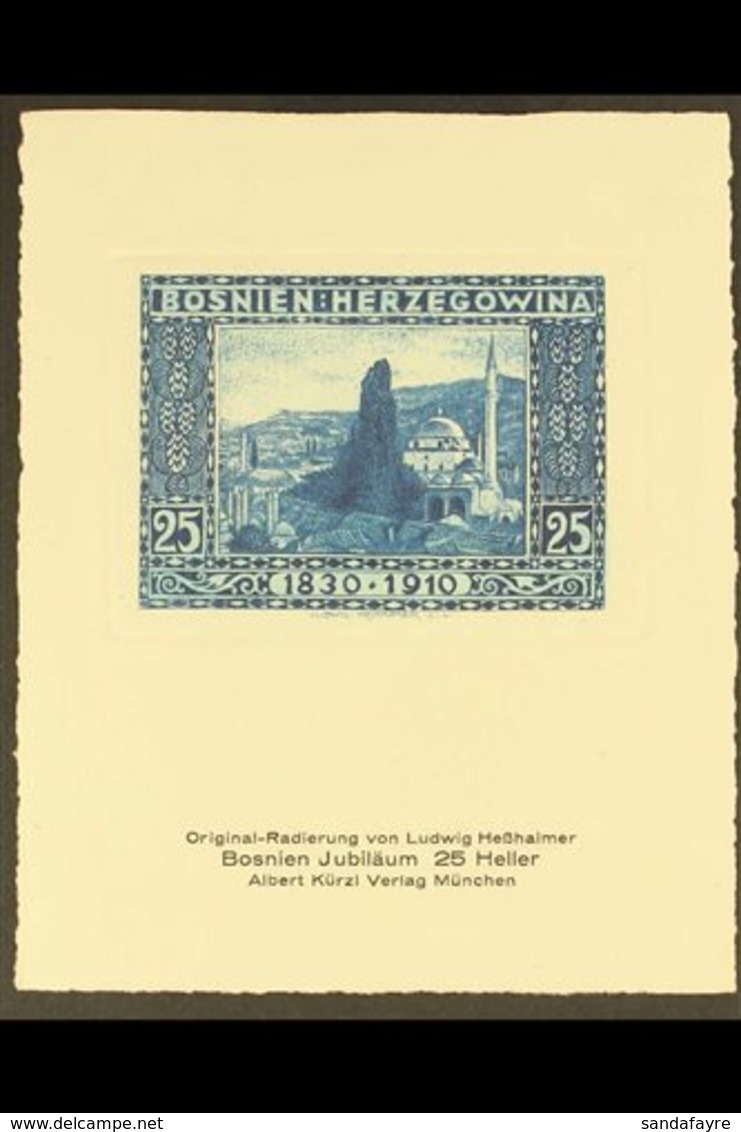 BOSNIA AND HERZEGOVINA 1924 Ludwig Hesshaimer Special REPRINT Of The 1910 25h Birthday Issue (Michel 52) recess Printed  - Andere & Zonder Classificatie