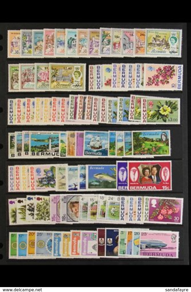 1970-1981 ALL DIFFERENT NEVER HINGED MINT Includes 1970 Surcharges Set, 1970-75 Flowers Definitives Set (plus The Later  - Bermudas