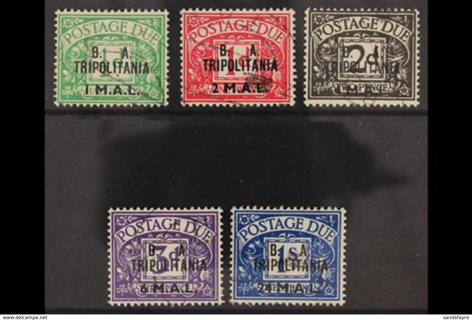 TRIPOLITANIA POSTAGE DUES - 1950 "B. A. TRIPOLITANIA" And Surcharges Set, SG TD6/10, Very Fine Used (5 Stamps). For More - Italiaans Oost-Afrika