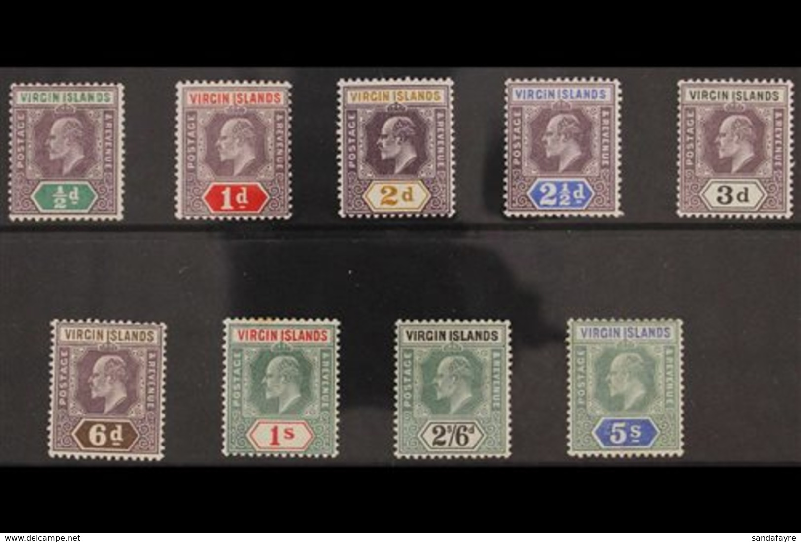 1904 KEVII MCA Wmk Complete Set, SG 54/62, Fine Fresh Mint. (9 Stamps) For More Images, Please Visit Http://www.sandafay - Iles Vièrges Britanniques