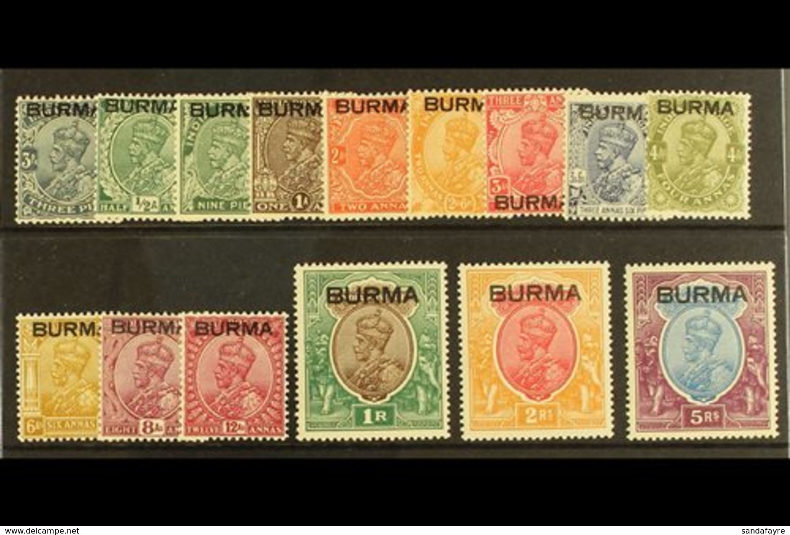 1937 KGV 3p To 5r Complete, SG 1/15, Very Fine Mint (15). For More Images, Please Visit Http://www.sandafayre.com/itemde - Burma (...-1947)