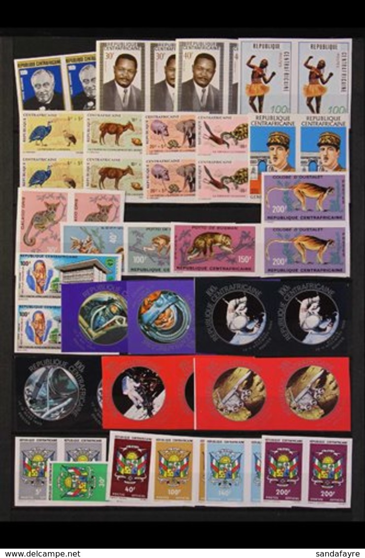 1970-1973 IMPERF PAIRS Superb Never Hinged Mint ALL DIFFERENT Collection. Postage And Air Post Issues Including Good Com - Central African Republic