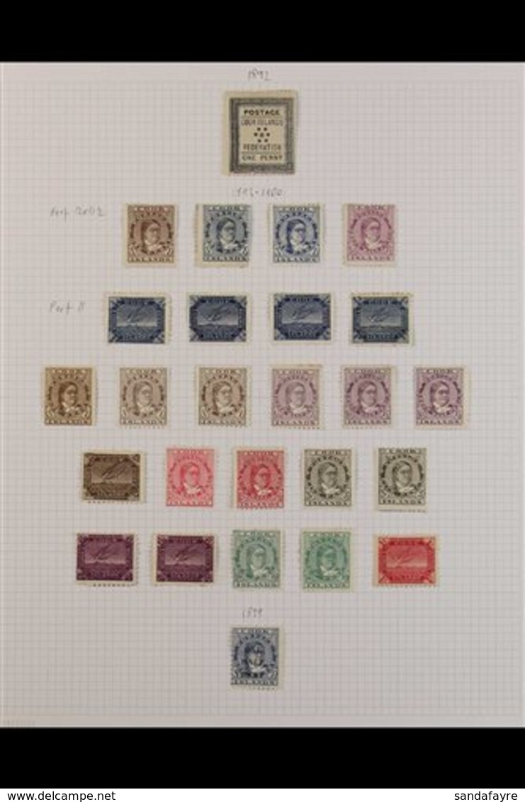 1892-1913 ATTRACTIVE MINT COLLECTION With Shades On Leaves, Includes 1892 1d, 1893-1900 Perf 12x11½ Set To 1½d And Perf  - Cook Islands