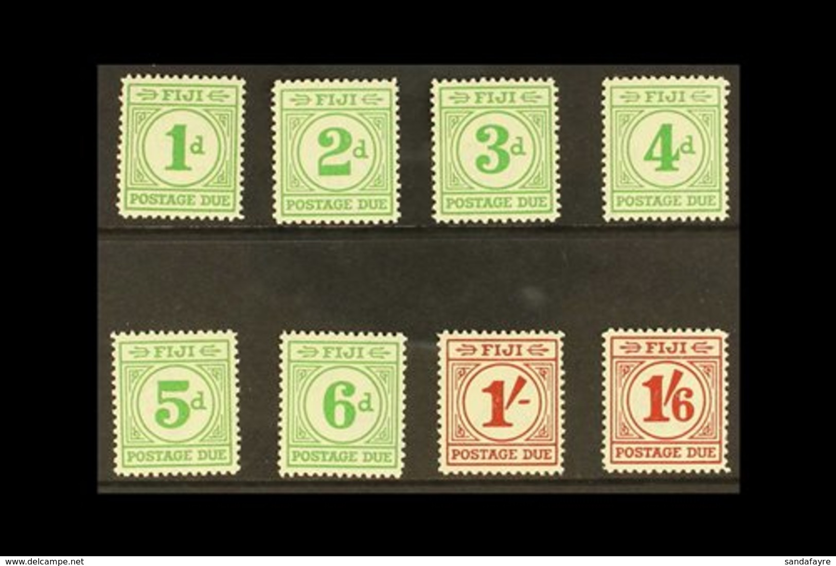 1940 Postage Due Set, SG D11/18, Lightly Hinged Mint With White Gum. (8 Stamps) For More Images, Please Visit Http://www - Fiji (...-1970)