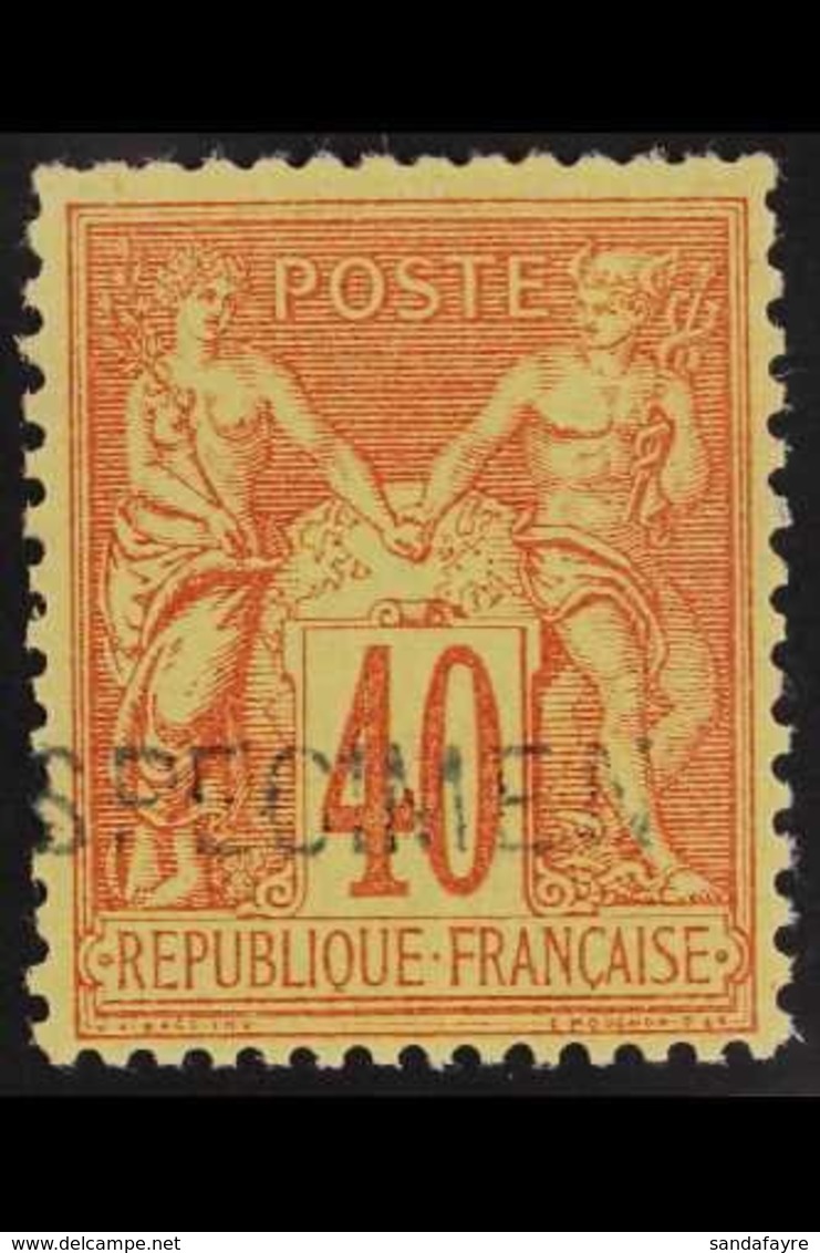 1877-90 SPECIMEN. 40c Red On Yellow Sage Type II (Yvert 94, SG 270), Fine Mint With "SPECIMEN" Handstamp, Blunt Perfs At - Andere & Zonder Classificatie