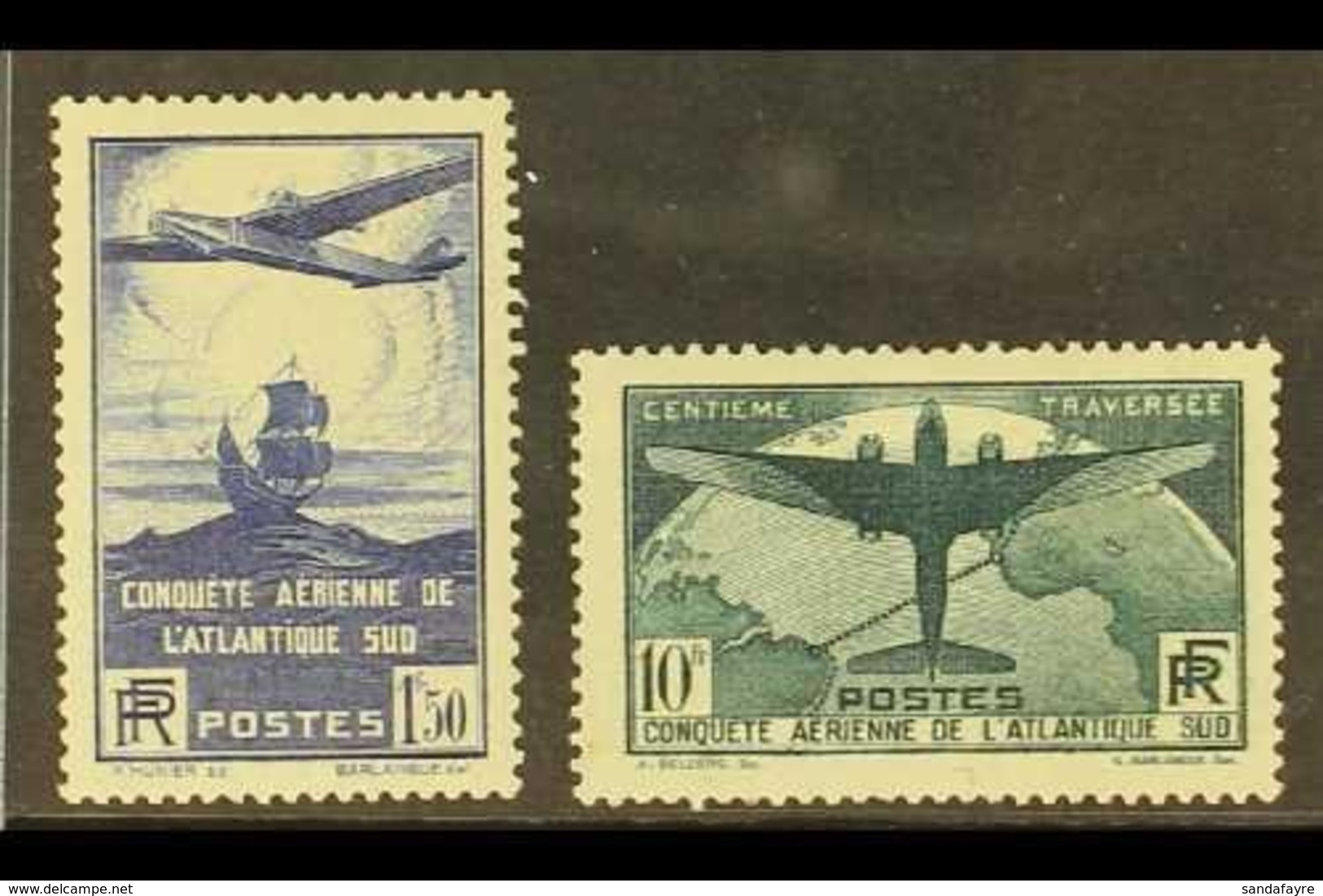 1936 Trans-Atlantic Set, Yvert 320/1, SG 553/4, Fine Mint (2 Stamps). For More Images, Please Visit Http://www.sandafayr - Other & Unclassified