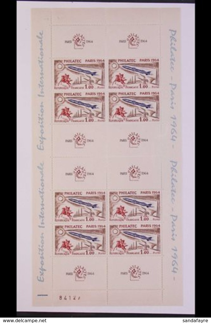 1964 (5 June) "PHILATEC PARIS 1964" Complete Sheet Of 8 Stamps Plus 8 Labels (SG MS1651a, Yvert Bloc 6), Superb Never Hi - Other & Unclassified