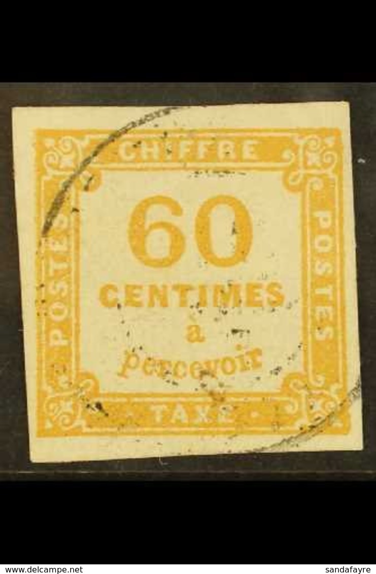 POSTAGE DUE 1871-78 60c Ochre, Yvert 8 Or SG D216, Fine Used With Four Good To Large Margins And Light Cancel, Scarce An - Other & Unclassified