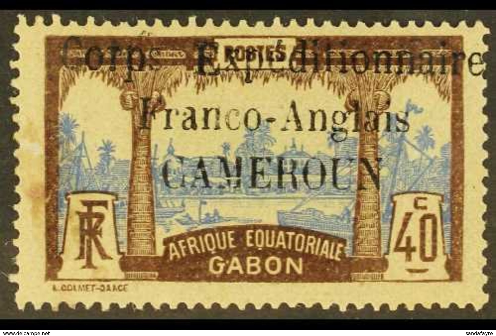 CAMEROON 1915 40c Brown And Blue Overprinted, Yv 47, Fine Mint. Usual Small Discolouration Patches. For More Images, Ple - Andere & Zonder Classificatie