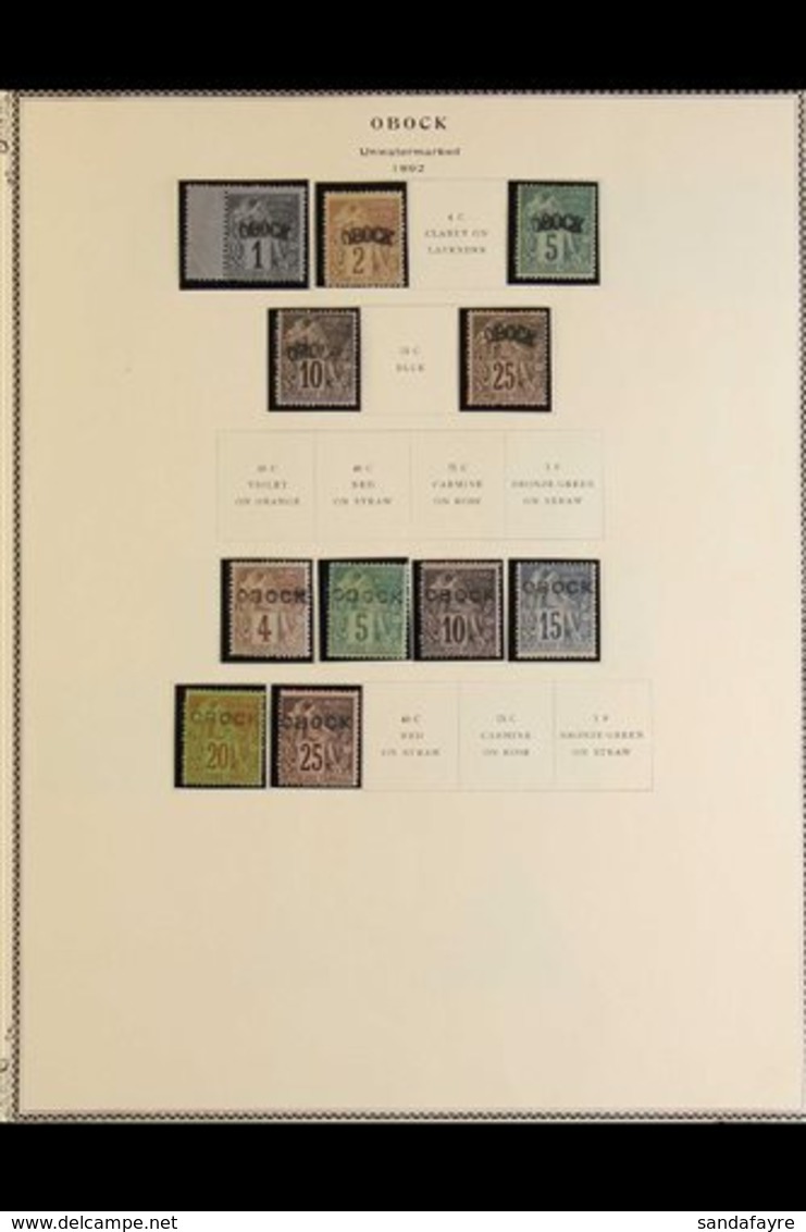 OBOCK 1892-1894 OLD TIME MOSTLY MINT COLLECTION Presented On Printed "Scott" Pages. Includes 1892 Curved "Obock" Opt'd 1 - Altri & Non Classificati