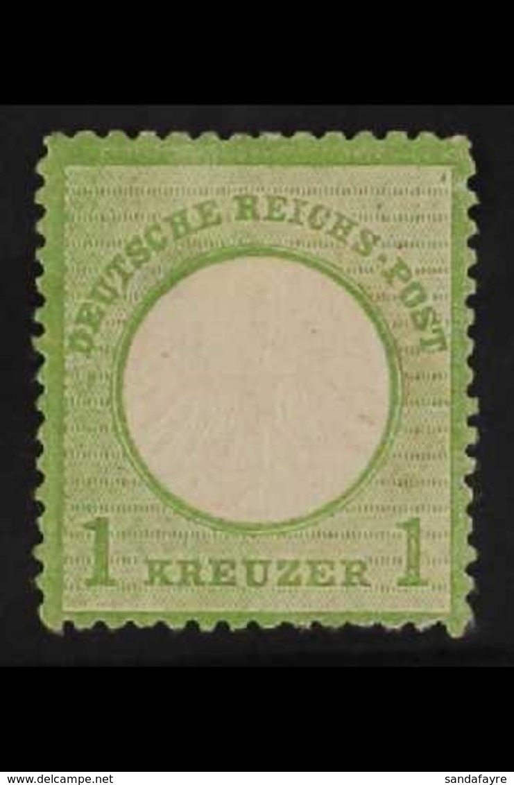 1872 1k Yellow-green Small Shield (Michel 7, SG 8), Mint, Small Thin, Fresh, Cat £1,000. For More Images, Please Visit H - Otros & Sin Clasificación