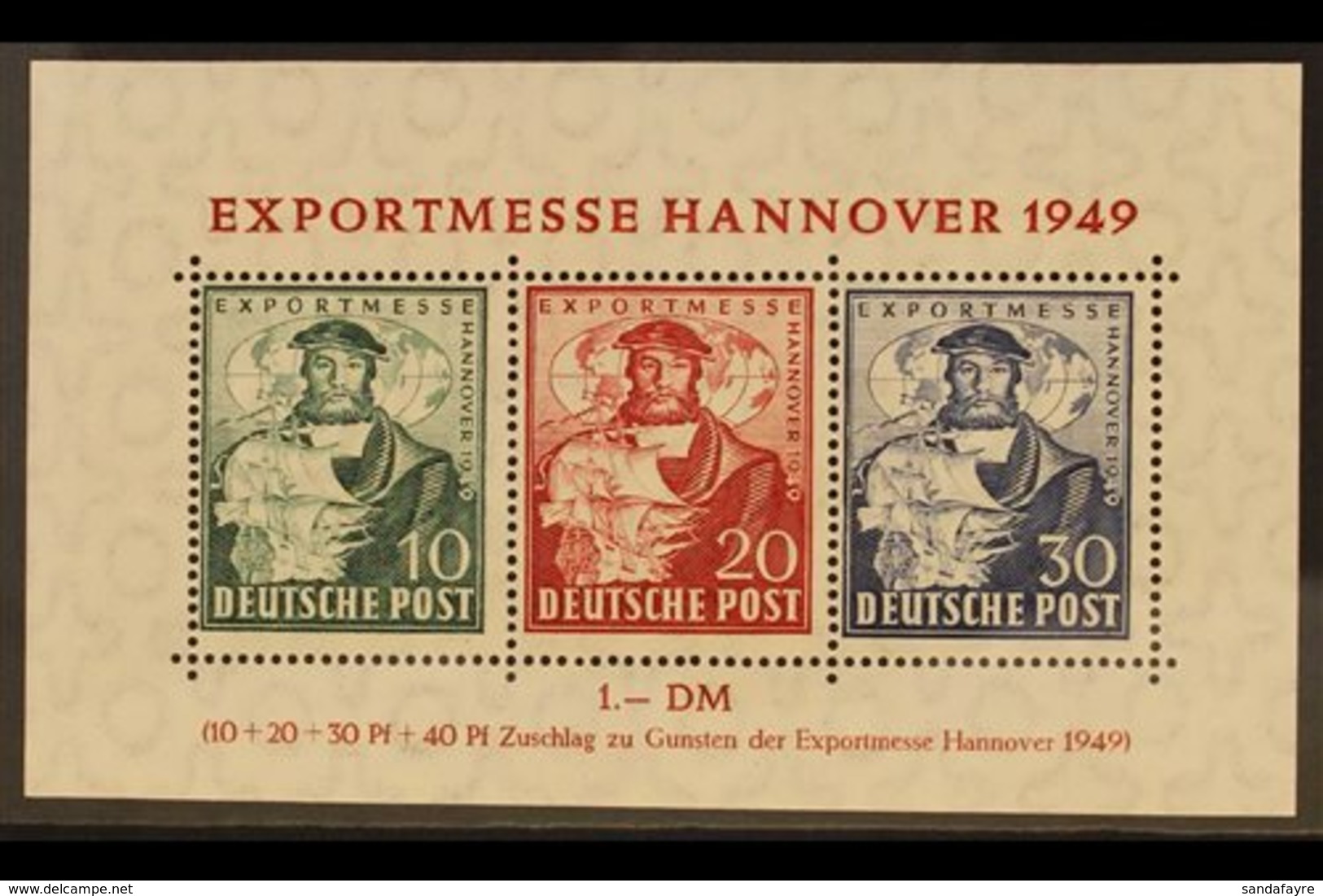 BRITISH / AMERICAN ZONE 1949 Hannover Fair Miniature Sheet, Mi Block 1a, Never Hinged Mint For More Images, Please Visit - Andere & Zonder Classificatie
