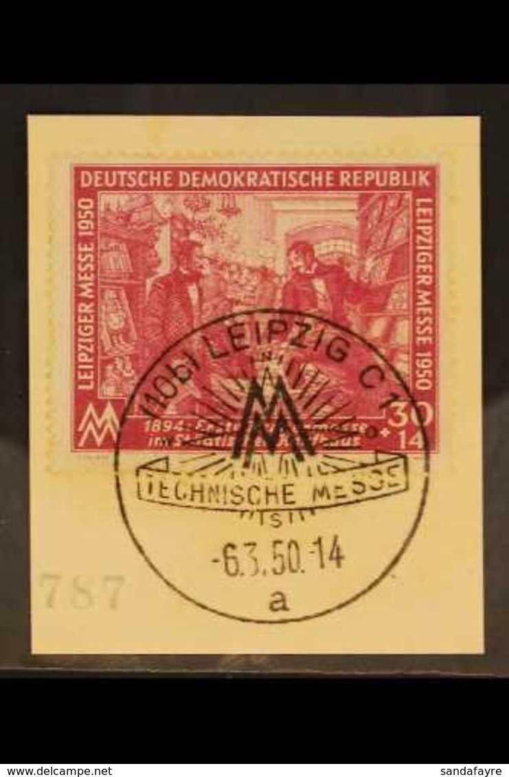 1950 30pf Rose-carmine Leipzig Spring Fair 'white Spot On Two M' PLATE FLAW (position 5), Michel 249 PF I, Very Fine Use - Other & Unclassified