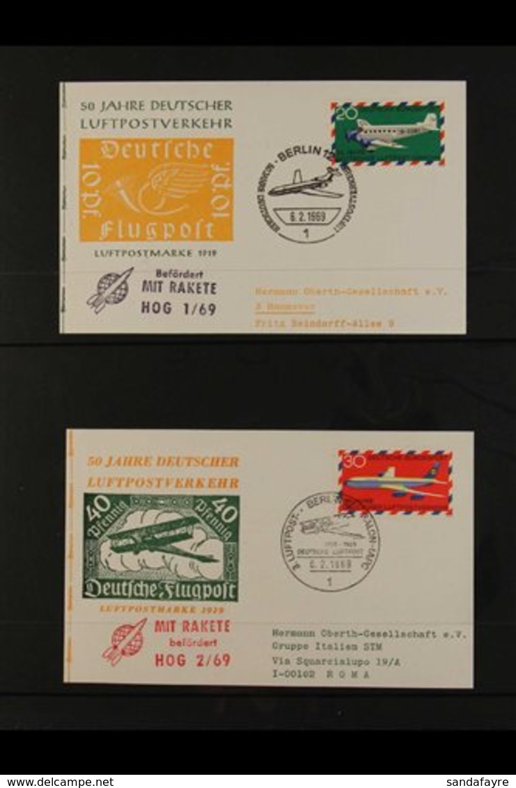 ROCKET MAIL AND SPACE TRAVEL 1969-79 Good Collection Of Illustrated And Cacheted Covers Bearing Stamps Of West Germany O - Otros & Sin Clasificación