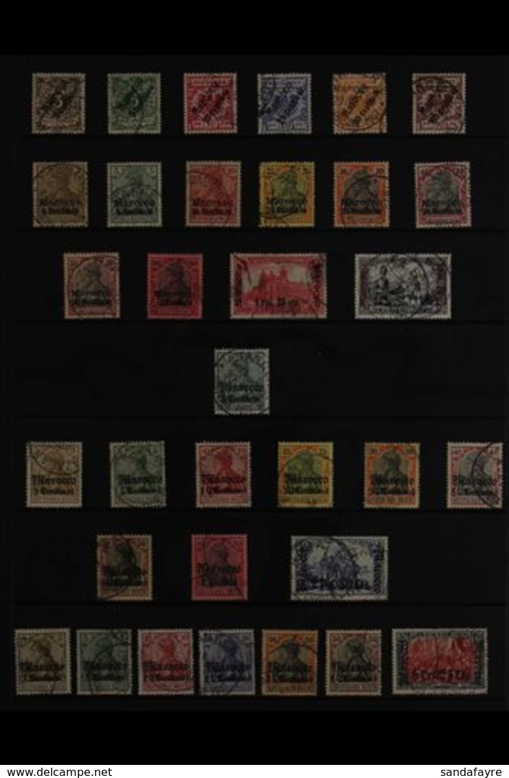 POST OFFICES IN MOROCCO 1899-1919FINE USED COLLECTION Presented On Stock Pages, ALL DIFFERENT & Includes 1899 Empire "Ma - Andere & Zonder Classificatie