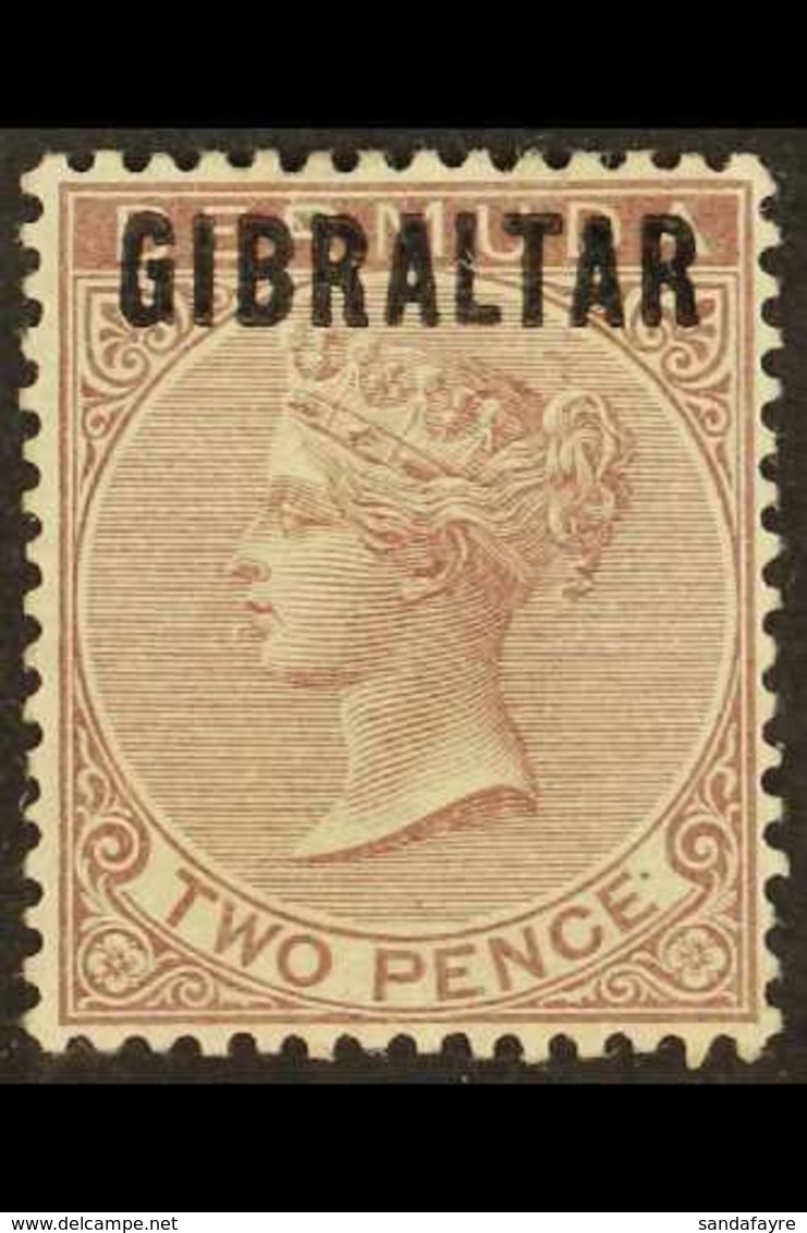 1886 2d Purple Brown, SG 3, Very Fine Mint For More Images, Please Visit Http://www.sandafayre.com/itemdetails.aspx?s=62 - Gibraltar