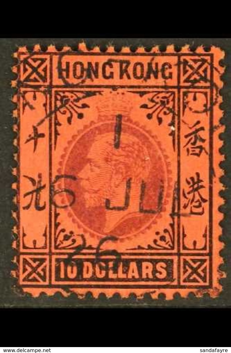 1912-21 $10 Purple & Black On Red, SG 116, Very Fine Used With Fully Dated Cds Cancel, Full Perfs, Very Fresh. For More  - Andere & Zonder Classificatie
