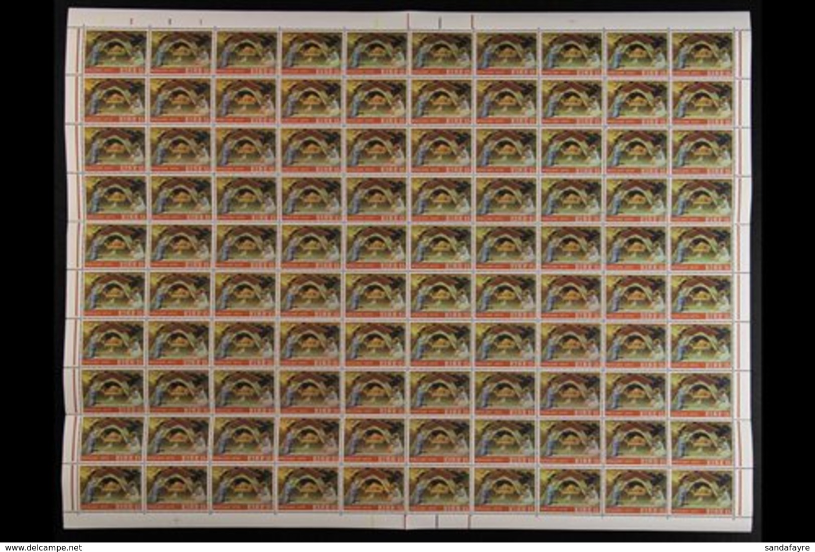 1976 CHRISTMAS COMPLETE SHEETS. Christmas Set, Hib C232/234, SG 401/403, COMPLETE SHEETS OF 100 With Selvedge To All Sid - Other & Unclassified