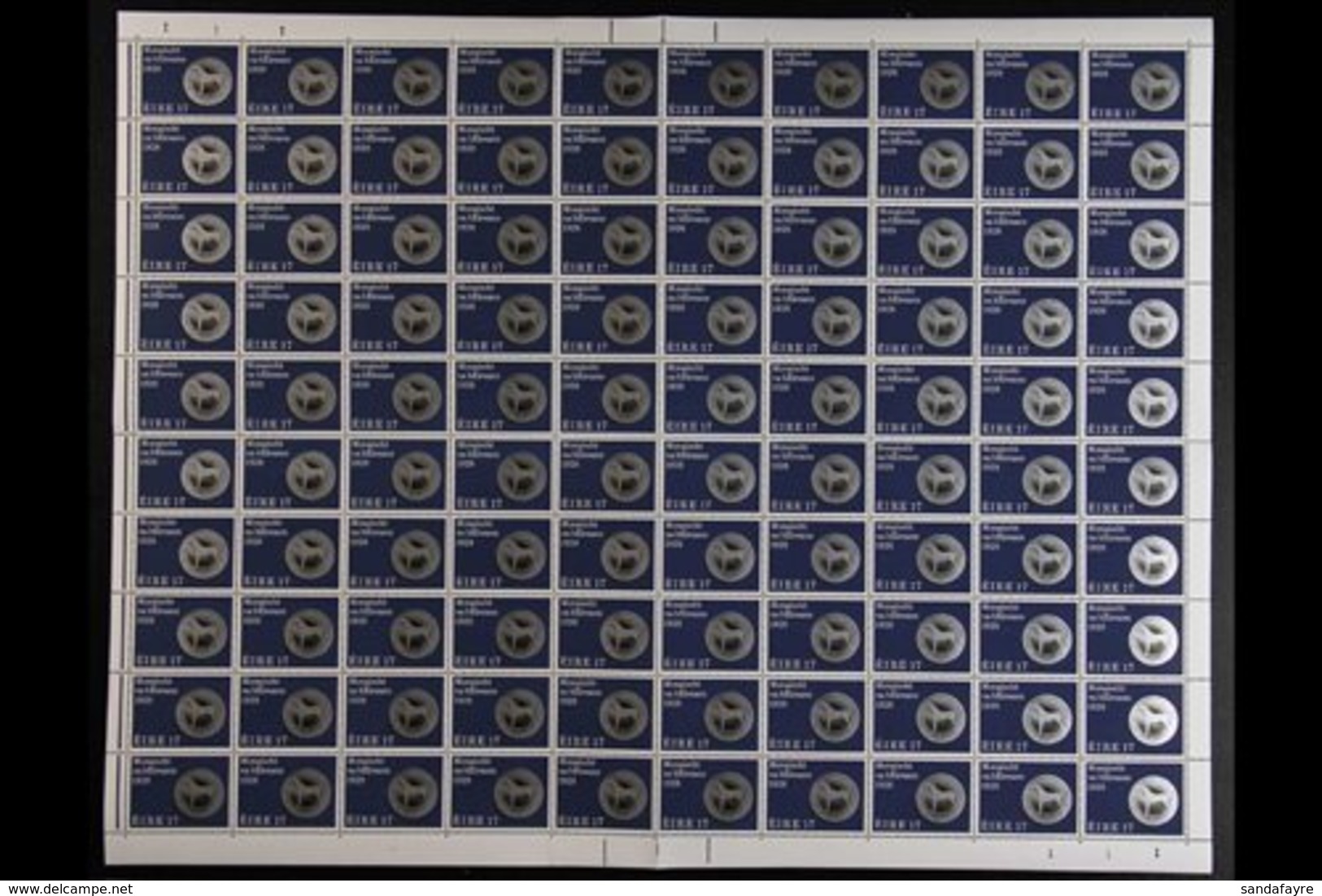 1978 COMPLETE SHEETS 50th Anniversary Of Ireland's 1st Coinage Set, Hib C260/263, SG 429/432, COMPLETE SHEETS OF 100 Wit - Other & Unclassified