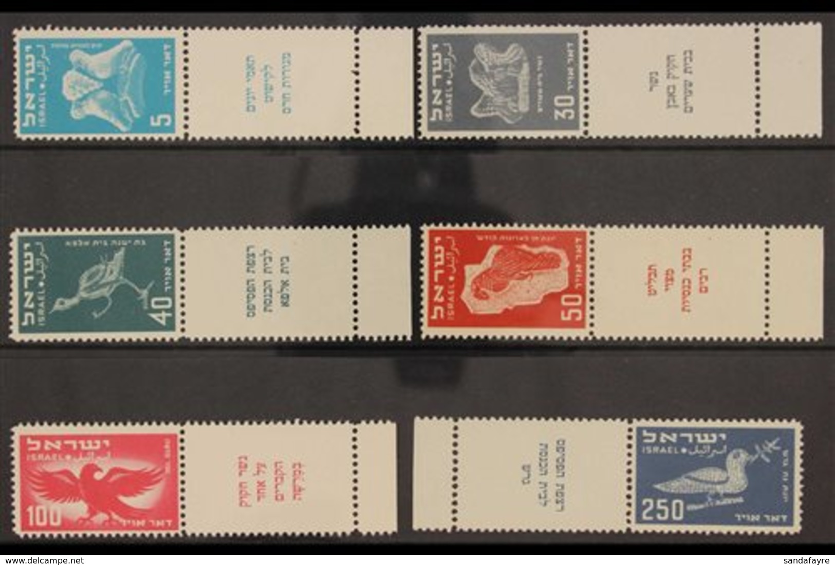 1950 Airmails, Complete Set WITH TABS, SG 32/7, Never Hinged Mint (6 Stamps). For More Images, Please Visit Http://www.s - Andere & Zonder Classificatie