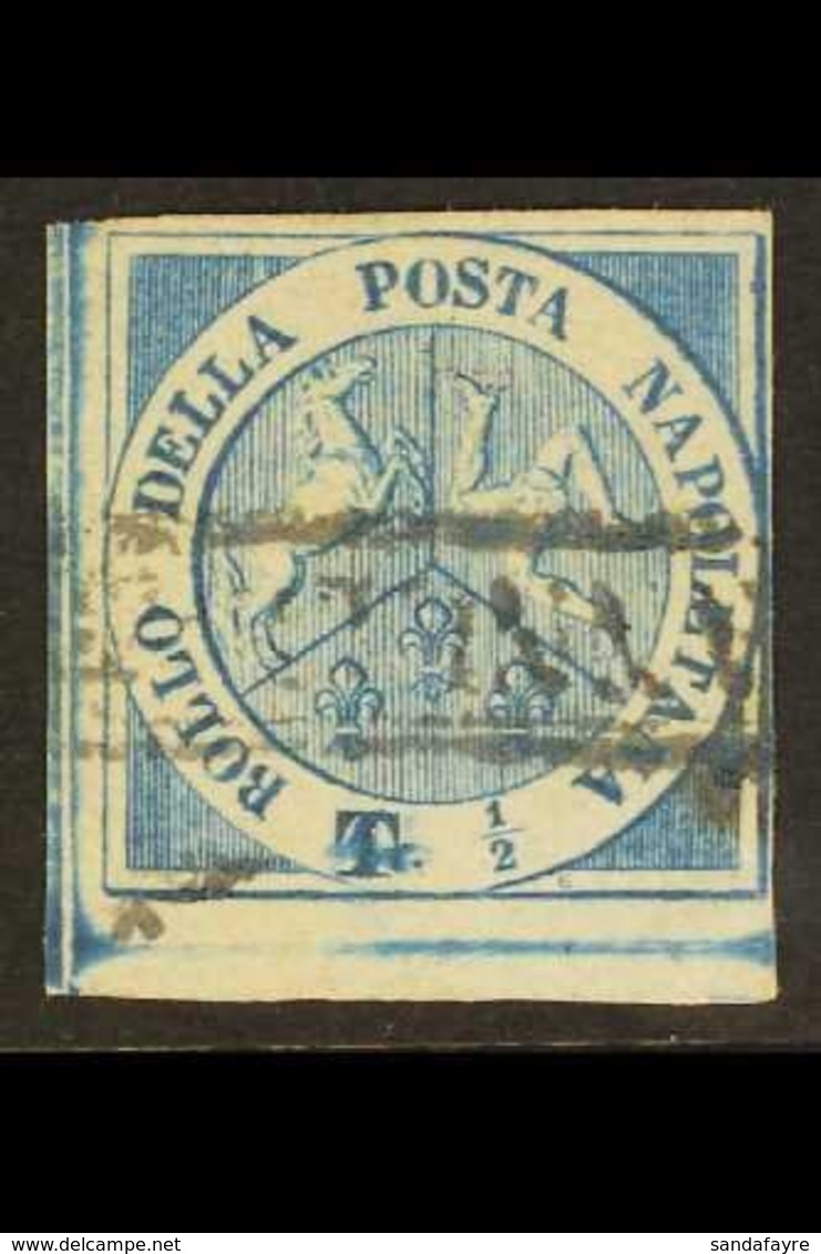 NAPLES 1860 ½t Blue "Trinacria", Sass 15, A Very Fine Used With Clear To Huge Margins All Round, Crisp Engraving And Ful - Non Classificati