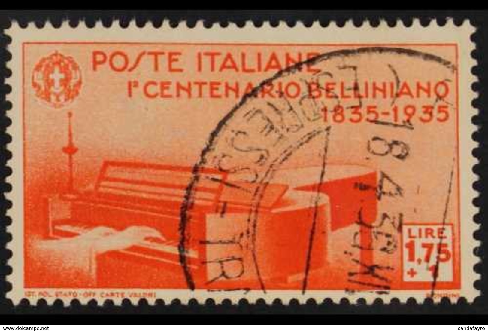 1935 1.75L Orange-vermilion Bellini (Sassone 392, SG 466), Very Fine Cds Used, Fresh. For More Images, Please Visit Http - Unclassified