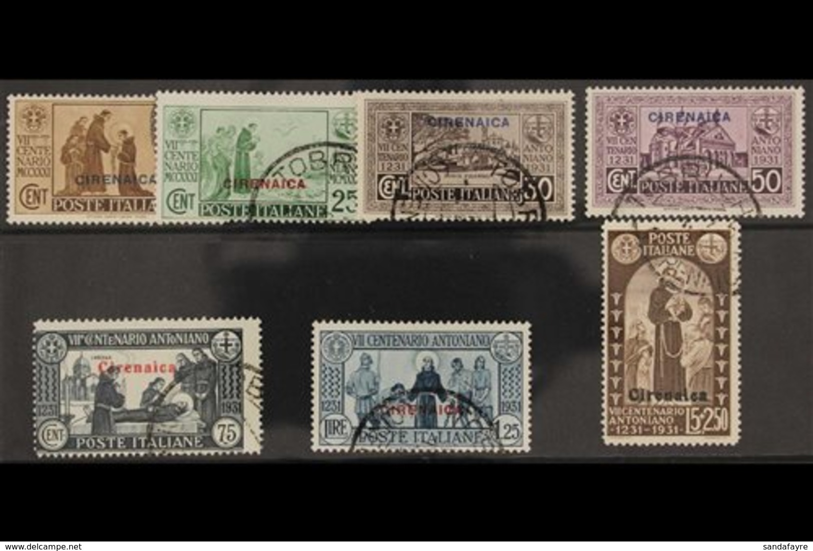 CYRENAICA 1931 St Antony Of Padua Complete Set (Sass. S. 20, SG 84/90, Fine Used. (7 Stamps) For More Images, Please Vis - Other & Unclassified