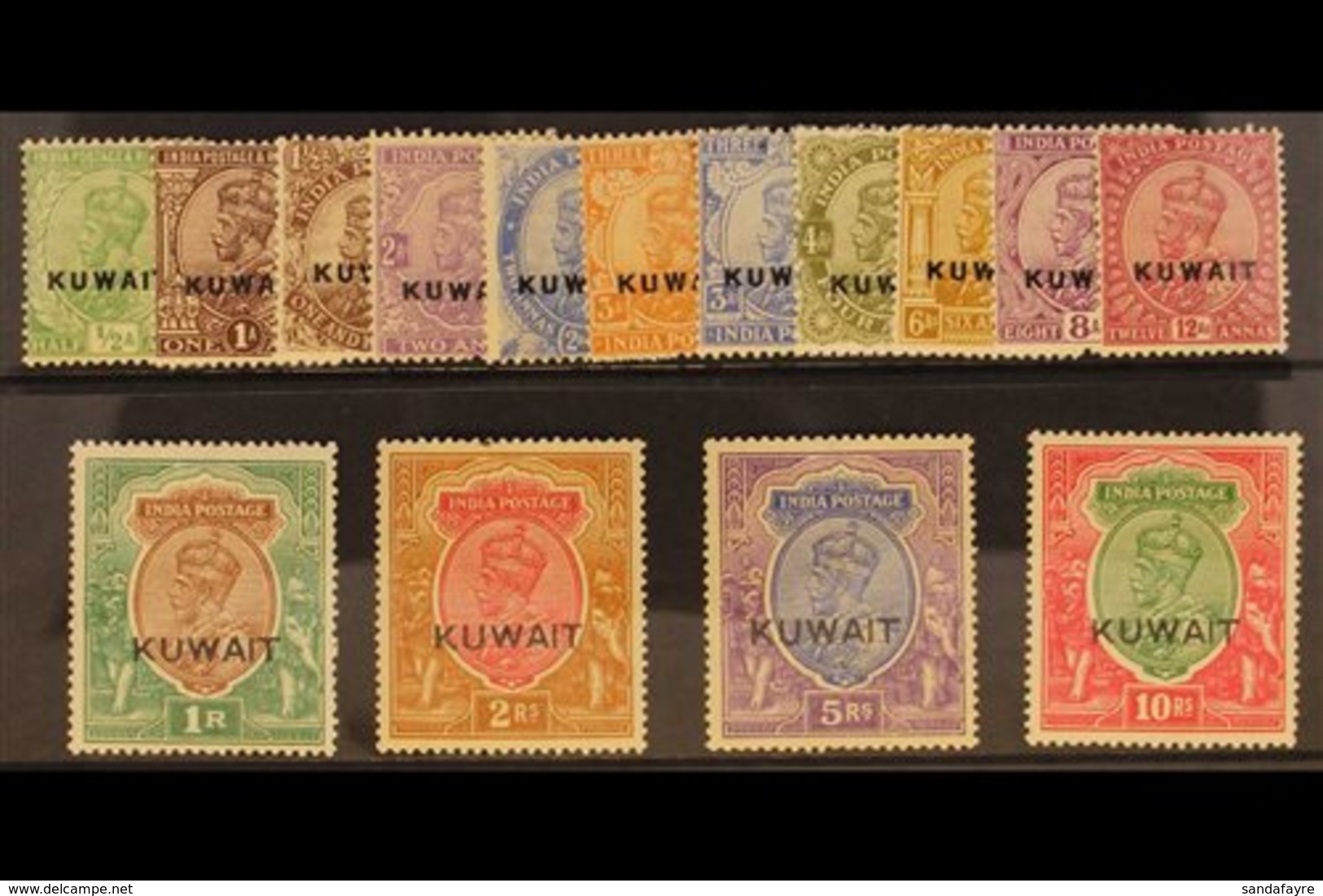 1923 Geo V Set To 10r Complete, Overprinted "Kuwait", SG 1/15, Very Fine Mint. (15 Stamps) For More Images, Please Visit - Kuwait