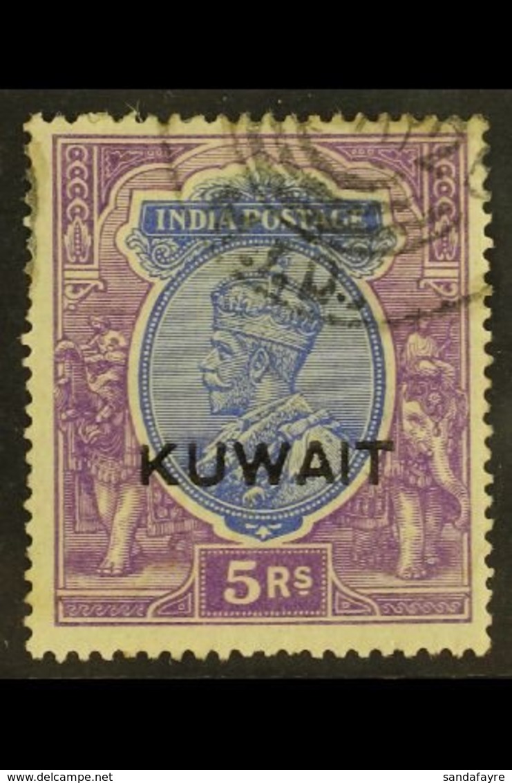 1923-24 5r Ultramarine And Violet, SG 14, Used With Neat Donaldson Type 4 MTD Cancellation. For More Images, Please Visi - Kuwait