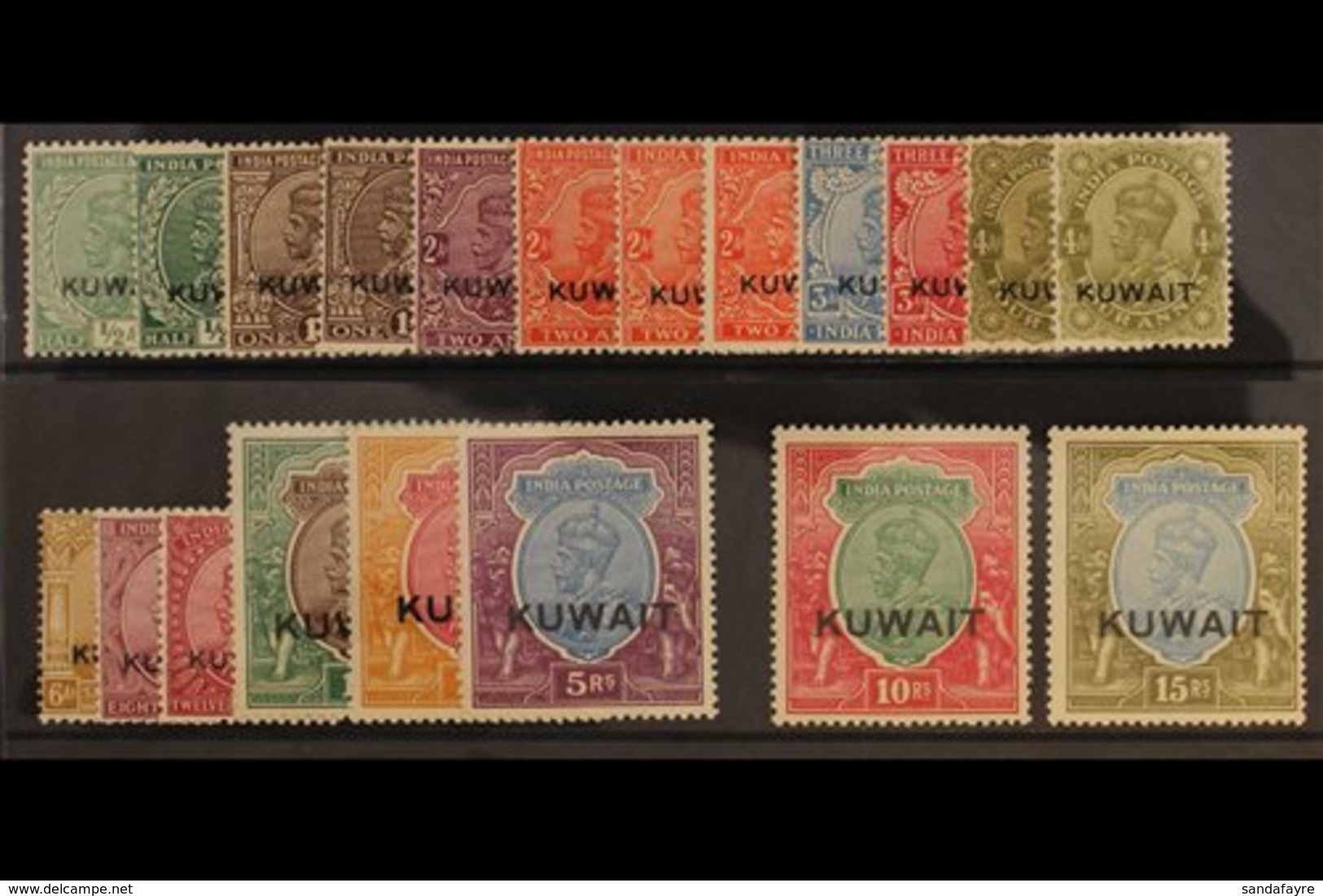1929 - 37 ½a To 15r Set Complete Overprinted "Kuwait", SG 16/29, Very Fine Mint. Scarce Set.  (20 Stamps) For More Image - Koeweit